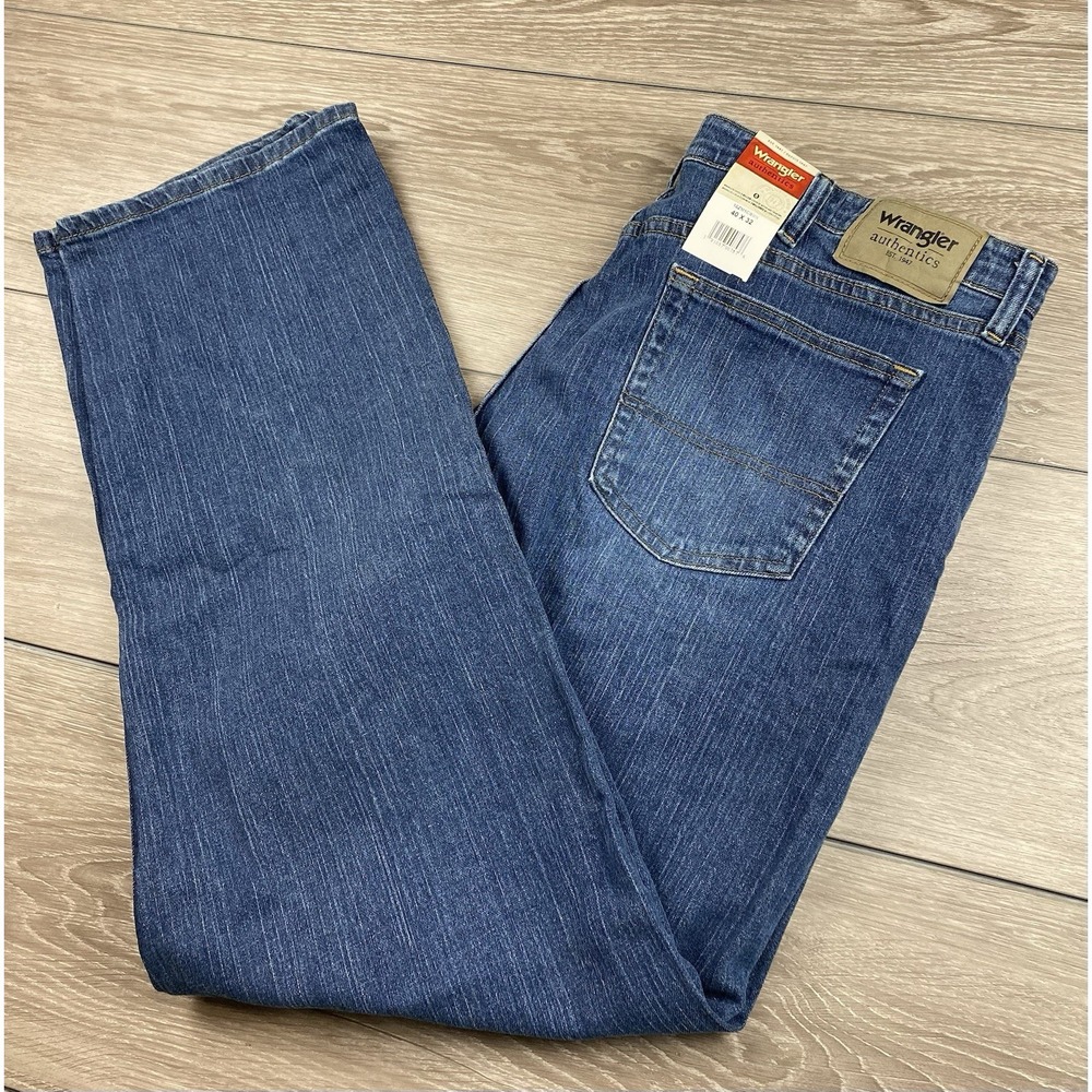 Wrangler‎ Men's Authentics Straight Leg Denim Jeans Blue Size 40x32 New